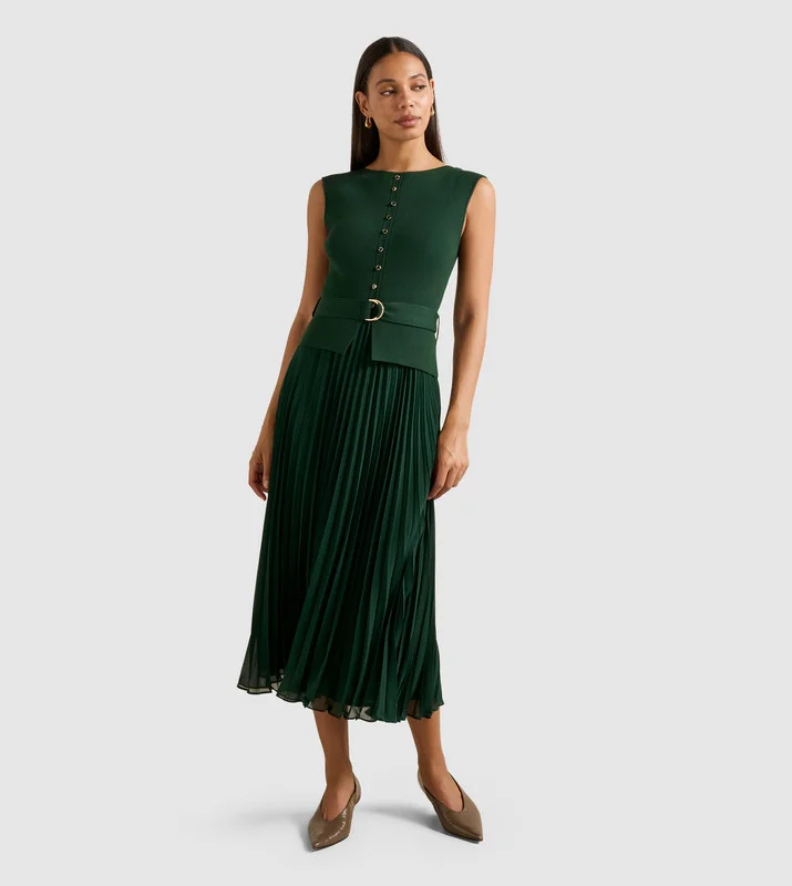 forever new LELANI Pleated Midi Dress